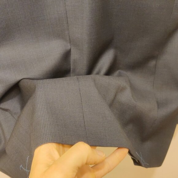 Strong Suit 38S 31w navy microcheck slim fit tailored soft tailoring 100% wool - Picture 12 of 12